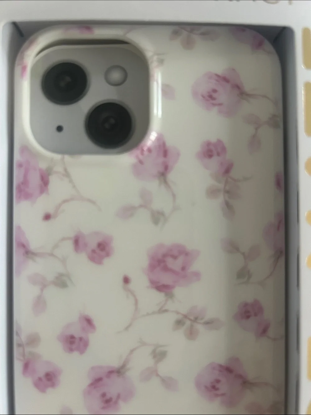 LoveShackFancy White & Pink Rose Pattern iPhone Case